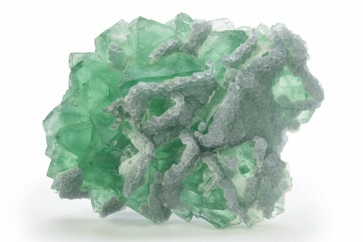 Apple-Green Octahedral Fluorite Crystal Cluster - China #319713
